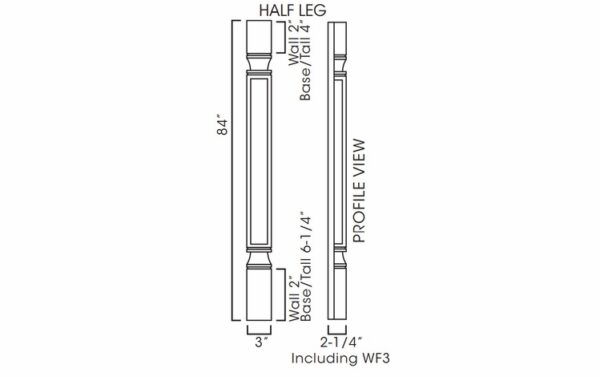 Decor Half Tall Leg Including WF3 Filler (Trimmable)
