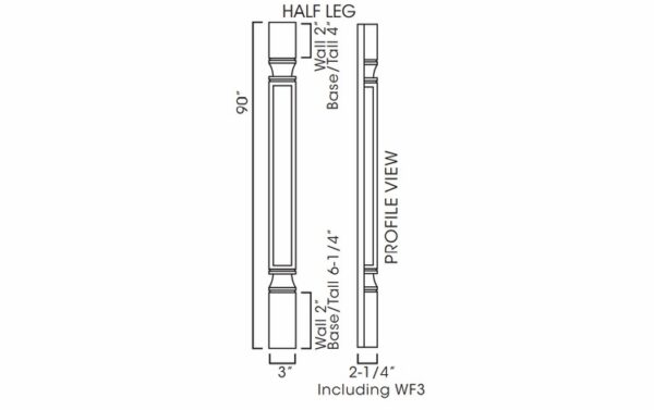 Decor Half Tall Leg Including WF3 Filler (Trimmable)