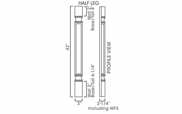Decor Half Leg Including WF3 Filler (Trimmable)