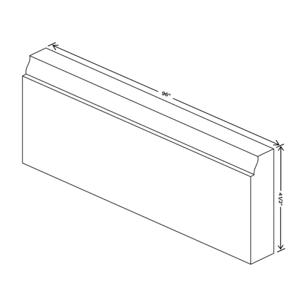 Fabuwood Allure Fusion Nickel 96″ W X 5 1/2″ H X 3/4″ D Base Board Molding