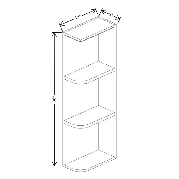 Fabuwood Allure Galaxy Cobblestone 06″ W X 36″ H X 12″ D Wall Open End Cabinet