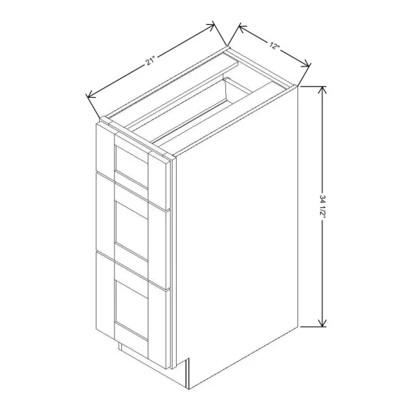 Fabuwood Allure Galaxy Cobblestone 12″ W X 34 1/2″ H X 21″ D Vanity Drawer Base Cabinet