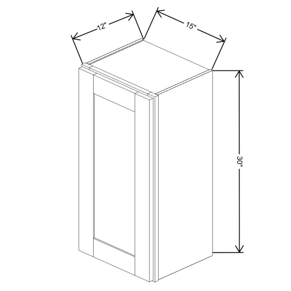 Fabuwood Allure Galaxy Cobblestone 15″ W X 30″ H X 12″ D Single Door Wall Cabinet
