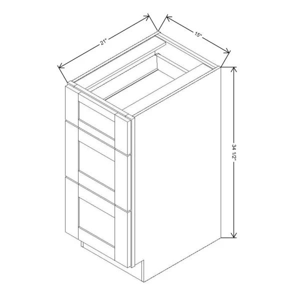 Fabuwood Allure Galaxy Cobblestone 15″ W X 34 1/2″ H X 21″ D Vanity Drawer Base Cabinet