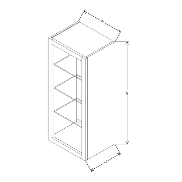 Fabuwood Allure Galaxy Cobblestone 15″ W X 36″ H X 12″ D Wall No Door Cabinet