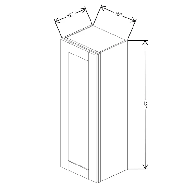 Fabuwood Allure Galaxy Cobblestone 15″ W X 42″ H X 12″ D Single Door Wall Cabinet