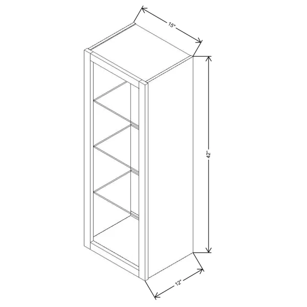 Fabuwood Allure Galaxy Cobblestone 15″ W X 42″ H X 12″ D Wall No Door Cabinet
