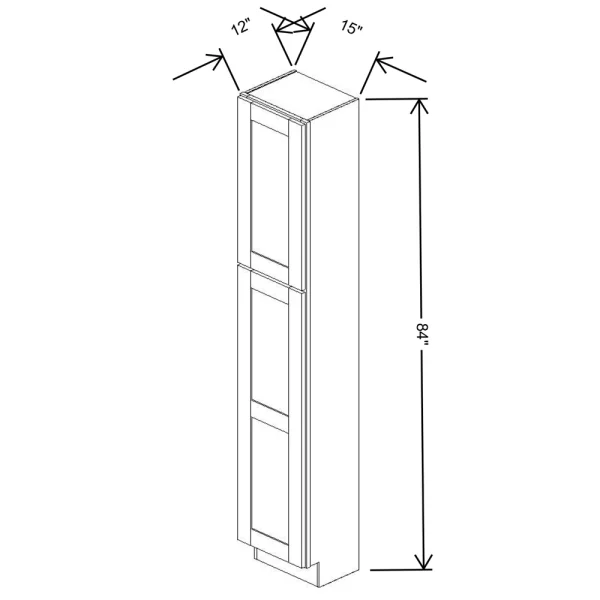 Fabuwood Allure Galaxy Cobblestone 15″ W X 84″ H X 12″ D Tall Pantry Cabinet