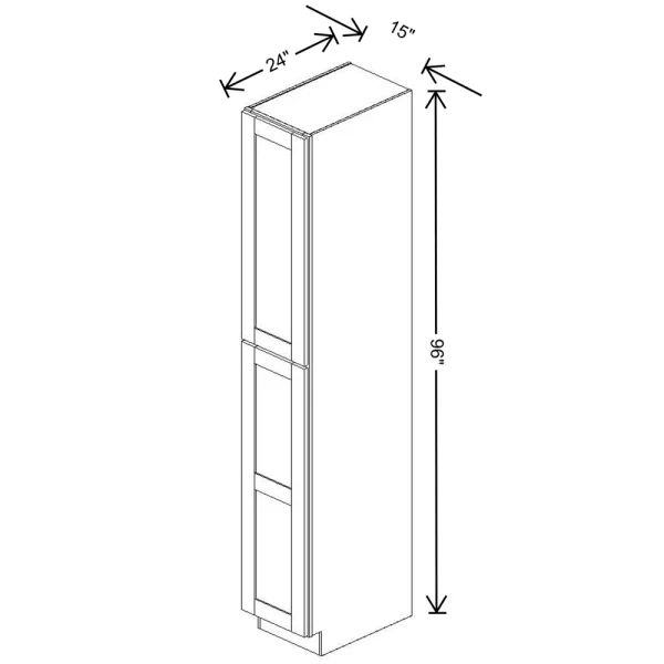 Fabuwood Allure Galaxy Cobblestone 15″ W X 96″ H X 24″ D Tall Pantry Cabinet