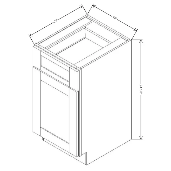 Fabuwood Allure Galaxy Cobblestone 18″ W X 34 1/2″ H X 21″ D Vanity Base Cabinet