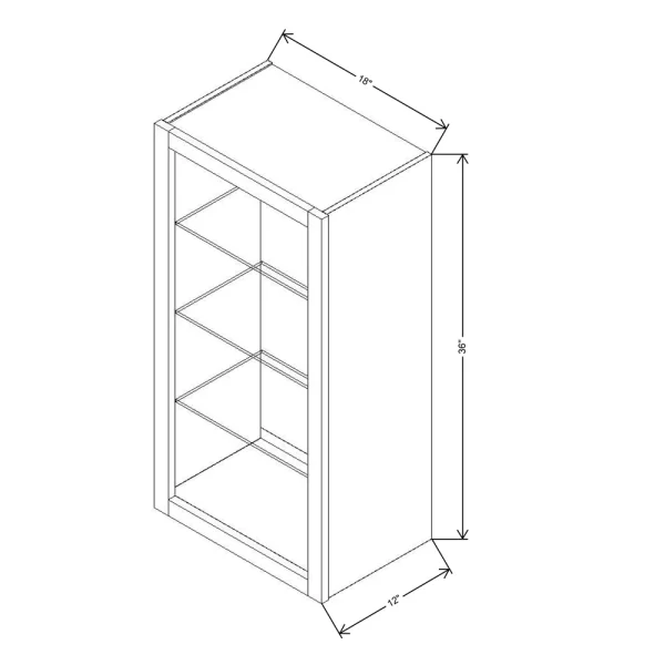 Fabuwood Allure Galaxy Cobblestone 18″ W X 36″ H X 12″ D Wall No Door Cabinet