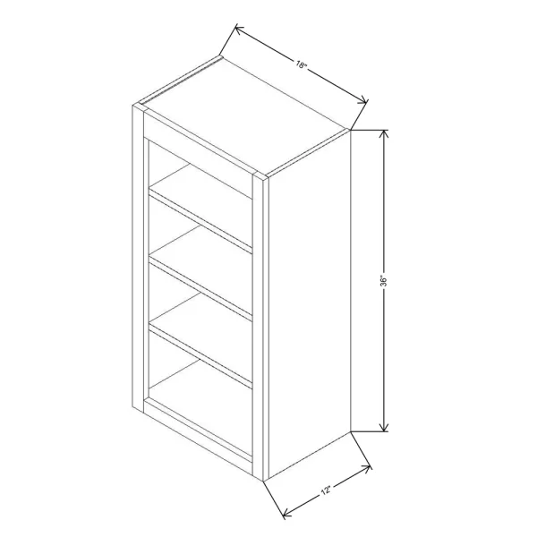 Fabuwood Allure Galaxy Cobblestone 18″ W X 36″ H X 12″ D Wall Open Shelf Cabinet