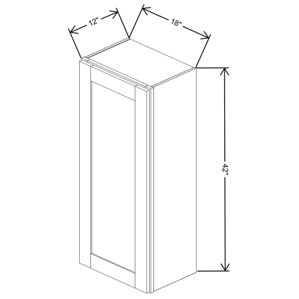 Fabuwood Allure Galaxy Cobblestone 18″ W X 42″ H X 12″ D Single Door Wall Cabinet