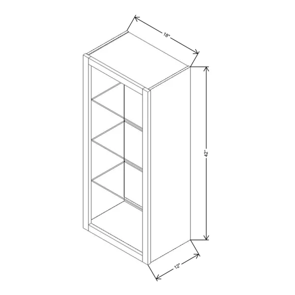 Fabuwood Allure Galaxy Cobblestone 18″ W X 42″ H X 12″ D Wall No Door Cabinet