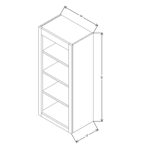 Fabuwood Allure Galaxy Cobblestone 18″ W X 42″ H X 12″ D Wall Open Shelf Cabinet