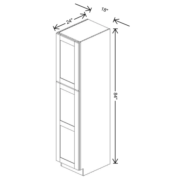 Fabuwood Allure Galaxy Cobblestone 18″ W X 84″ H X 24″ D Tall Pantry Cabinet