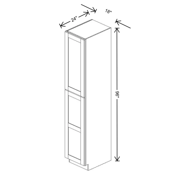 Fabuwood Allure Galaxy Cobblestone 18″ W X 96″ H X 24″ D Tall Pantry Cabinet