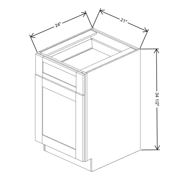 Fabuwood Allure Galaxy Cobblestone 21″ W X 34 1/2″ H X 24″ D Single Door Base Cabinet
