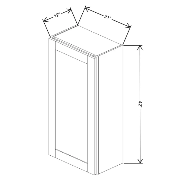 Fabuwood Allure Galaxy Cobblestone 21″ W X 42″ H X 12″ D Single Door Wall Cabinet