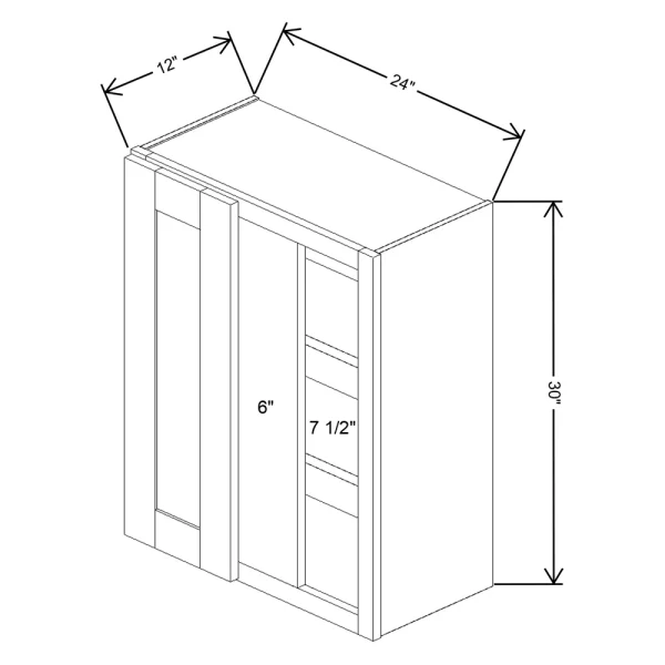 Fabuwood Allure Galaxy Cobblestone 24″ To 27″ W X 30″ H X 12″ D Single Door Blind Corner Wall Cabinet