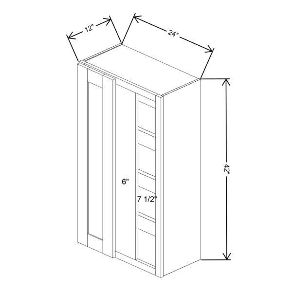 Fabuwood Allure Galaxy Cobblestone 24″ To 27″ W X 42″ H X 12″ D Single Door Blind Corner Wall Cabinet