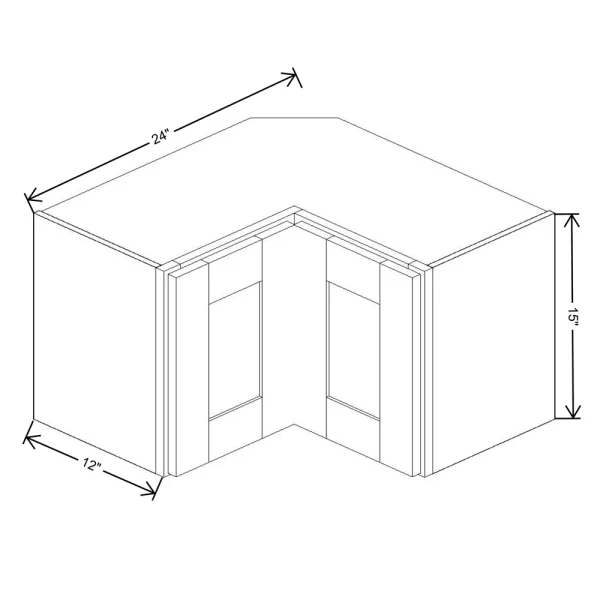 Fabuwood Allure Galaxy Cobblestone 24″ W X 15″ H X 12″ D Square Corner Wall