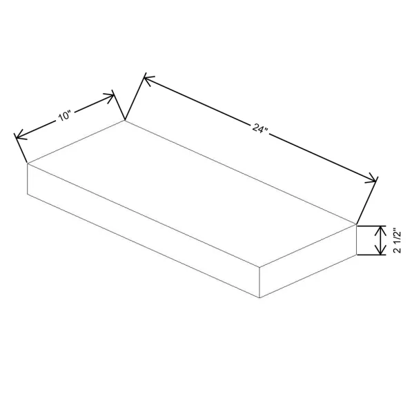 Fabuwood Allure Galaxy Cobblestone 24″ W X 2 1/2″ H X 10″ D Floating Shelf With Led