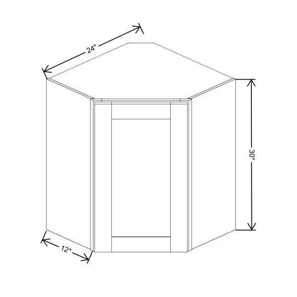 Fabuwood Allure Galaxy Cobblestone 24″ W X 30″ H X 12″ D Diagonal Corner Wall Cabinet