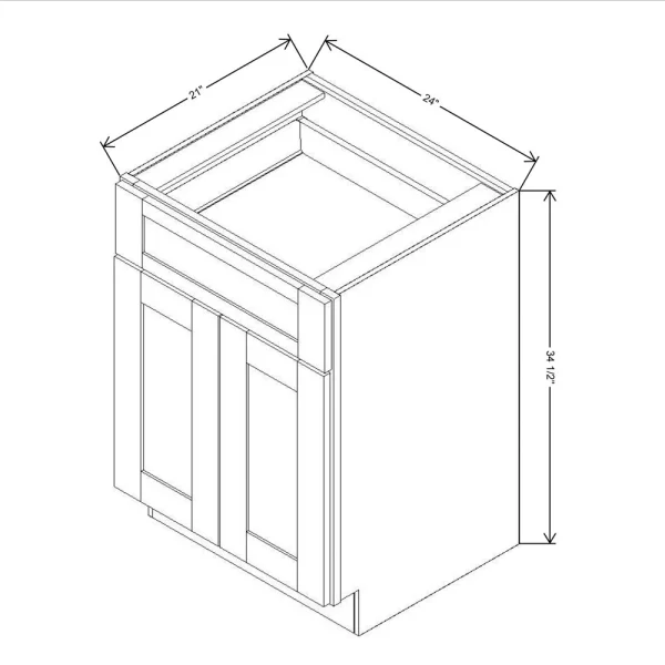Fabuwood Allure Galaxy Cobblestone 24″ W X 34 1/2″ H X 21″ D Vanity Base Cabinet