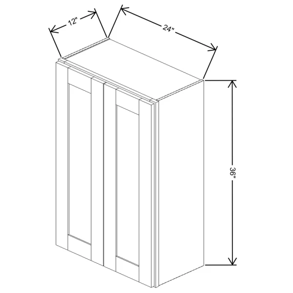 Fabuwood Allure Galaxy Cobblestone 24″ W X 36″ H X 12″ D Double Door Wall Cabinet