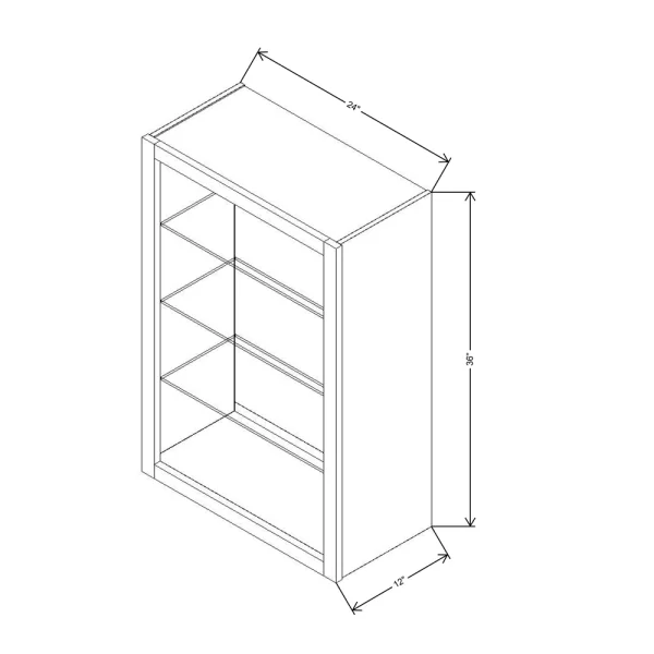 Fabuwood Allure Galaxy Cobblestone 24″ W X 36″ H X 12″ D Wall No Door Cabinet