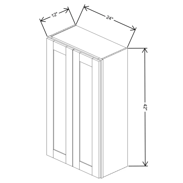 Fabuwood Allure Galaxy Cobblestone 24″ W X 42″ H X 12″ D Double Door Wall Cabinet