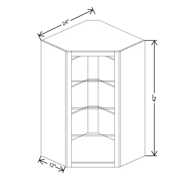Fabuwood Allure Galaxy Cobblestone 24″ W X 42″ H X 12″ D Wall Corner No Door Cabinet