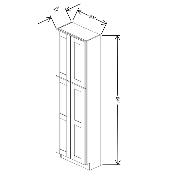 Fabuwood Allure Galaxy Cobblestone 24″ W X 84″ H X 12″ D Tall Pantry Cabinet