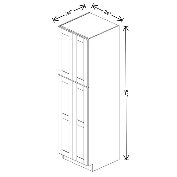 Fabuwood Allure Galaxy Cobblestone 24″ W X 84″ H X 24″ D Tall Pantry Cabinet