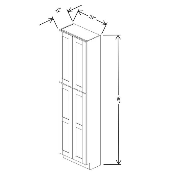 Fabuwood Allure Galaxy Cobblestone 24″ W X 90″ H X 12″ D Tall Pantry Cabinet