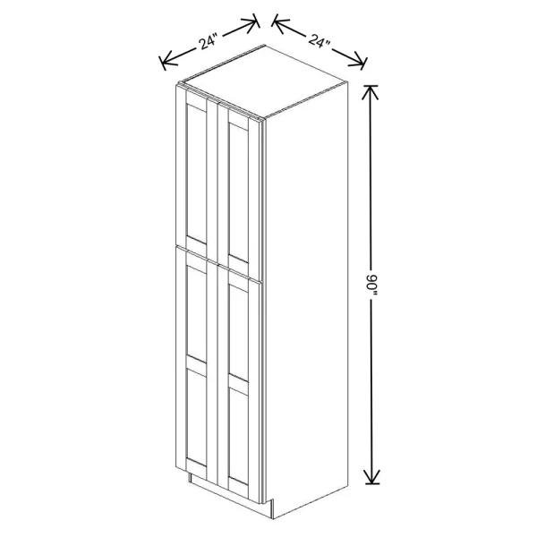 Fabuwood Allure Galaxy Cobblestone 24″ W X 90″ H X 24″ D Tall Pantry Cabinet