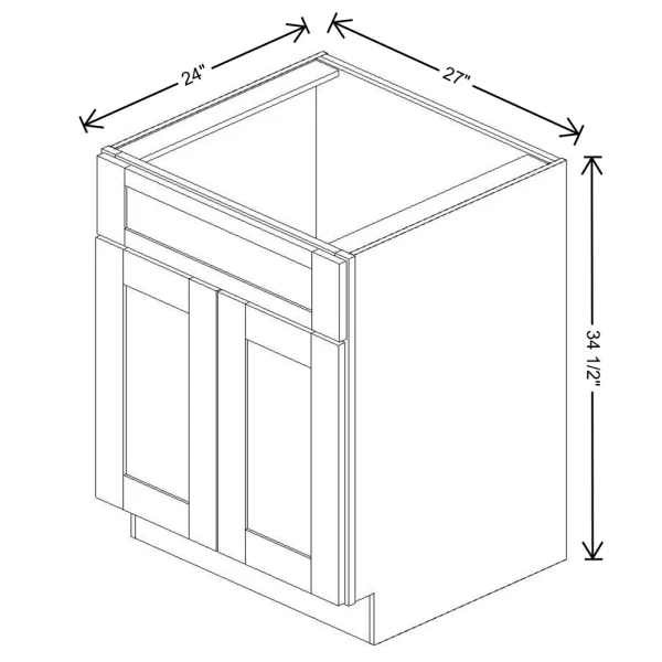 Fabuwood Allure Galaxy Cobblestone 27″ W X 34 1/2″ H X 24″ D Double Door Sink Base Cabinet