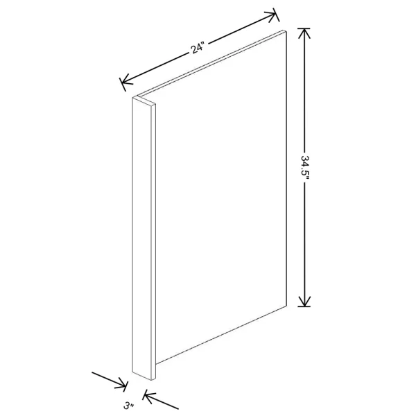 Fabuwood Allure Galaxy Cobblestone 3″ W X 34 1/2″ H X 24″ D Dishwasher End Panel