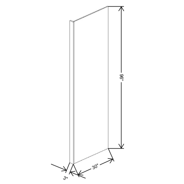 Fabuwood Allure Galaxy Cobblestone 3″ W X 96″ H X 30″ D Refrigerator End Panel