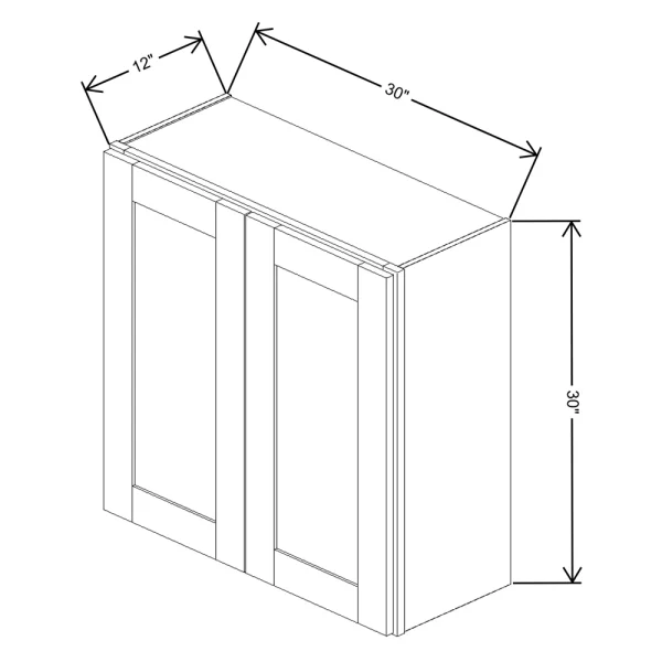 Fabuwood Allure Galaxy Cobblestone 30″ W X 30″ H X 12″ D Double Door Wall Cabinet