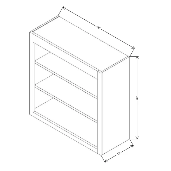 Fabuwood Allure Galaxy Cobblestone 30″ W X 30″ H X 12″ D Wall Open Shelf Cabinet