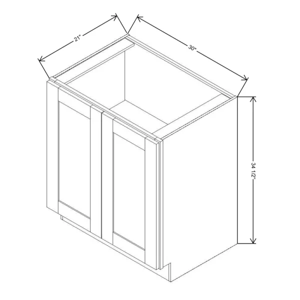 Fabuwood Allure Galaxy Cobblestone 30″ W X 34 1/2″ H X 21″ D Full Height Double Door Cabinet