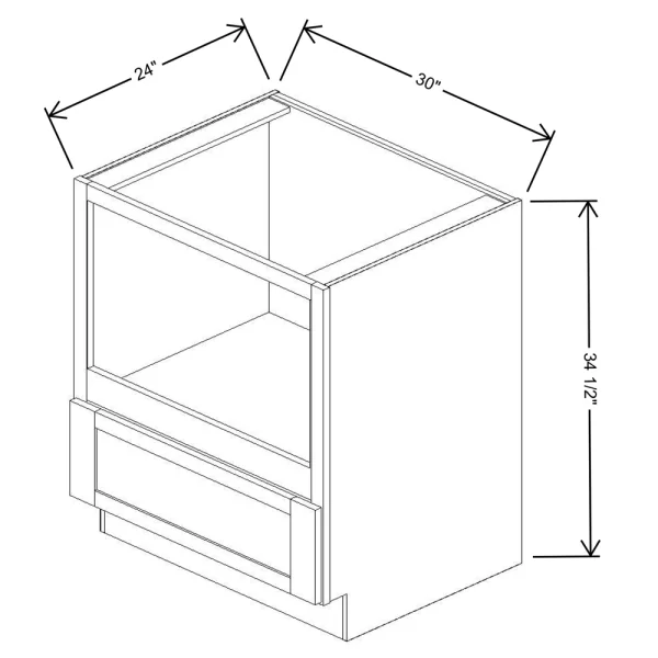 Fabuwood Allure Galaxy Cobblestone 30″ W X 34 1/2″ H X 24″ D Base Microwave Cabinet