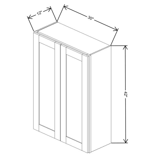 Fabuwood Allure Galaxy Cobblestone 30″ W X 42″ H X 12″ D Double Door Wall Cabinet