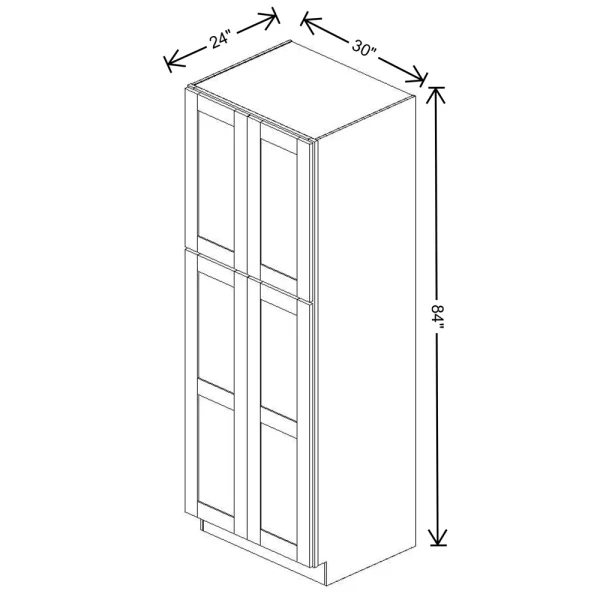 Fabuwood Allure Galaxy Cobblestone 30″ W X 84″ H X 24″ D Tall Pantry Cabinet