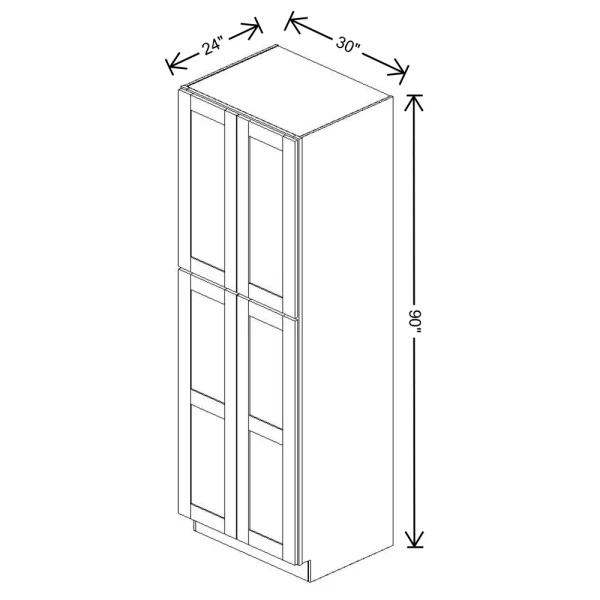 Fabuwood Allure Galaxy Cobblestone 30″ W X 90″ H X 24″ D Tall Pantry Cabinet
