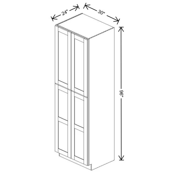 Fabuwood Allure Galaxy Cobblestone 30″ W X 96″ H X 24″ D Tall Pantry Cabinet