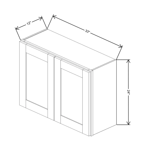 Fabuwood Allure Galaxy Cobblestone 33″ W X 24″ H X 12″ D Double Door Wall Cabinet