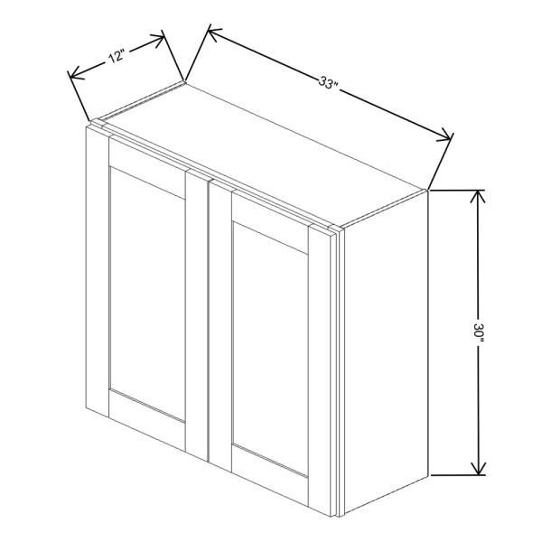 Fabuwood Allure Galaxy Cobblestone 33″ W X 30″ H X 12″ D Double Door Wall Cabinet